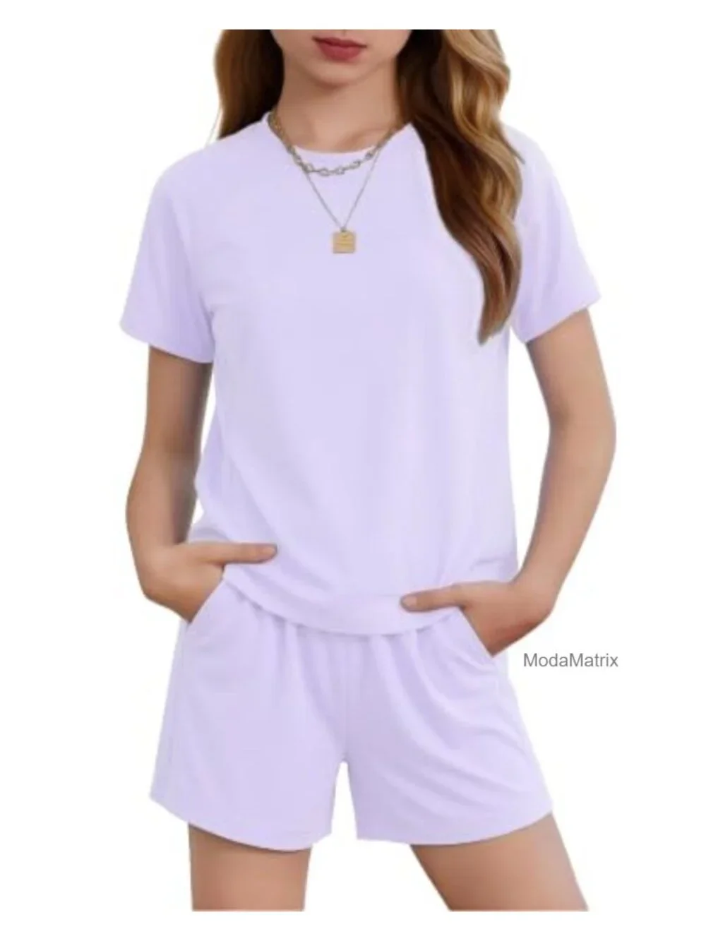 Girls 2 Piece Athletic Shorts Set with Side Pockets Nylon Spandex Yoga Dance